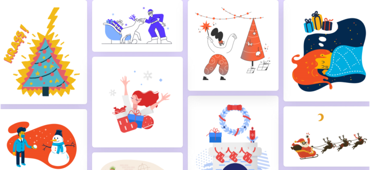 Merry Christmas Illustrations: Get 400+ Holiday Graphics