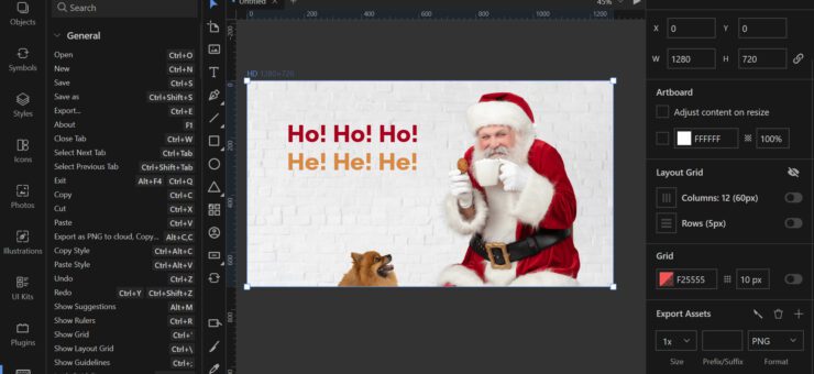 How to Make a Christmas Card in Lunacy: Simple Tutorial