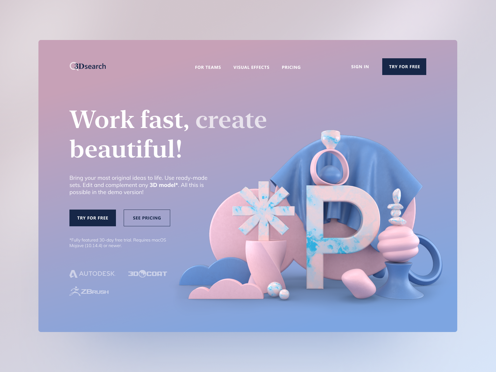 Web design inspiration: landing page by Polina Chebanova