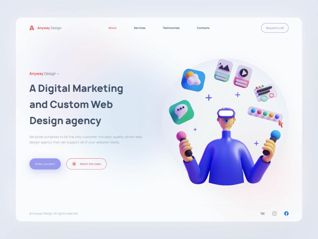 Web design inspiration: landing page by Ivan Pavlov