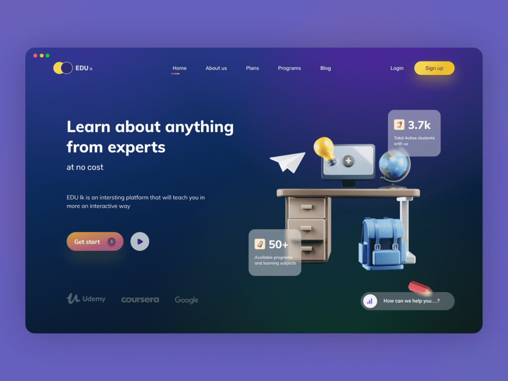 Web design inspiration: landing page by Sanoj Dilshan