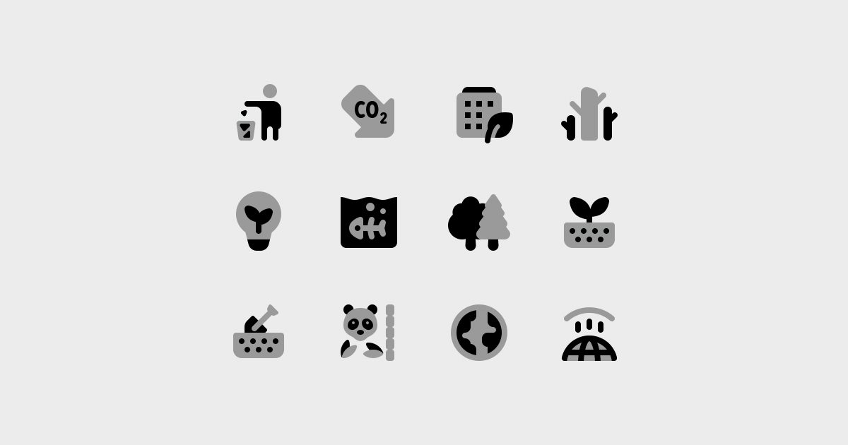 World Environment Day icons set on light grey background