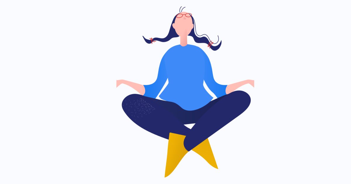 Get calm: enjoy the graphic set for the Yoga And Meditation day. Meditating girl