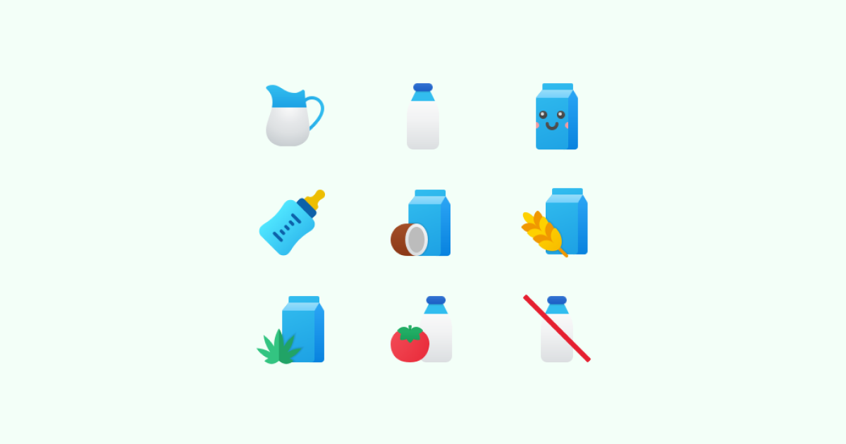 World milk day 2021: icons set on light green background