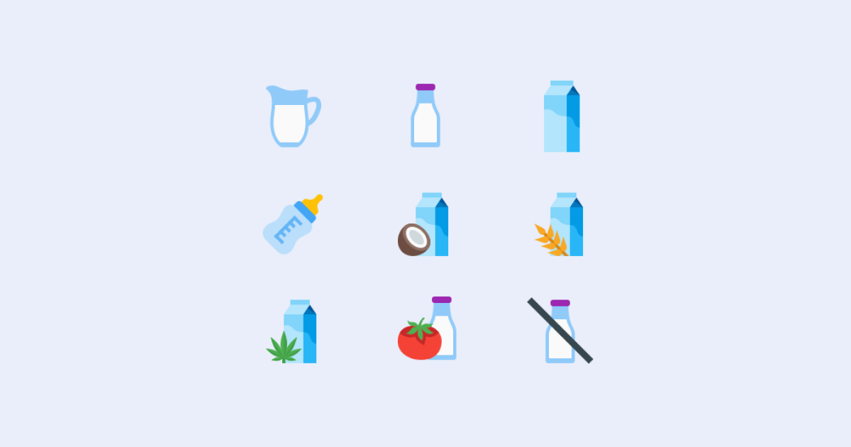 World milk day 2021: icons set on light grey background