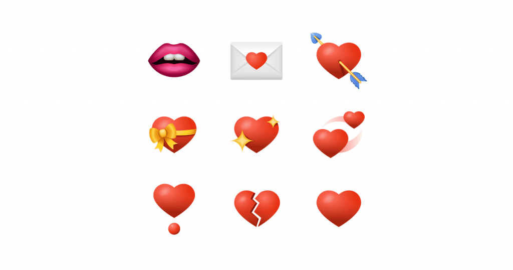 Sharing emotions: World Emoji Day graphic collection: Emoji set on white background