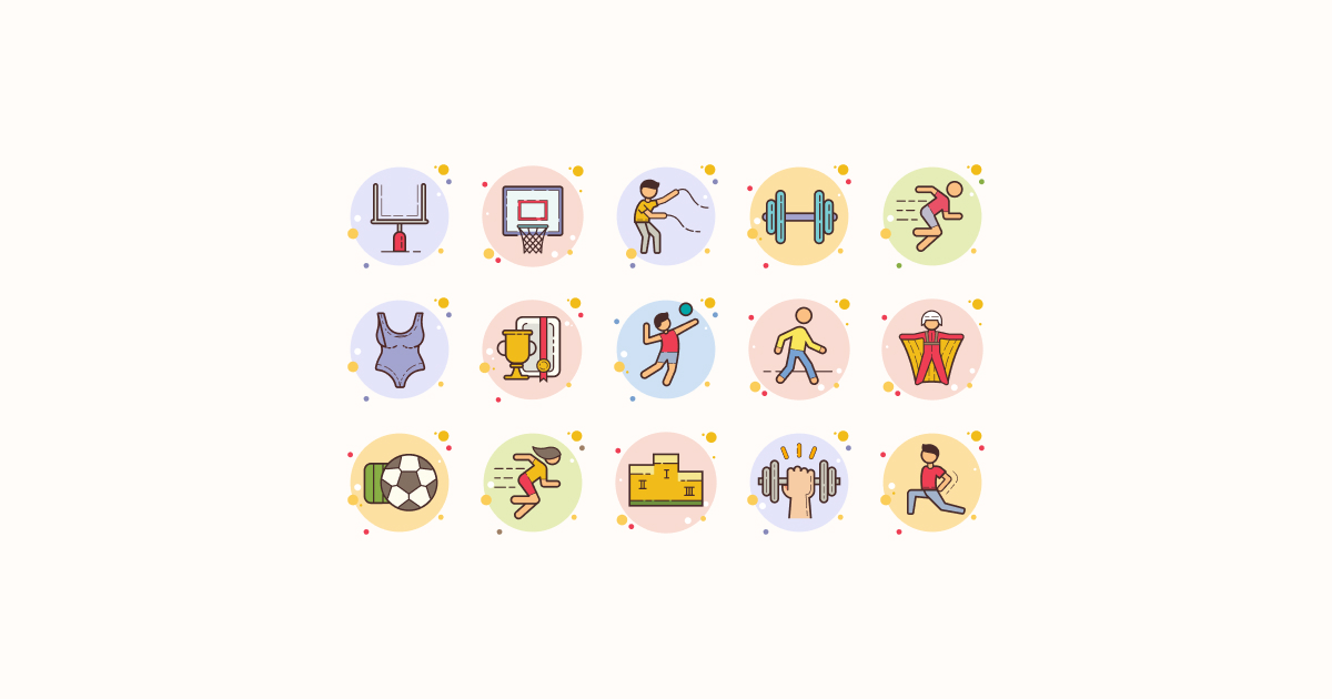 Tokyo Olympics Ultimate Graphic Bundle: mascots, logos & flags: icons set  on light yellow background