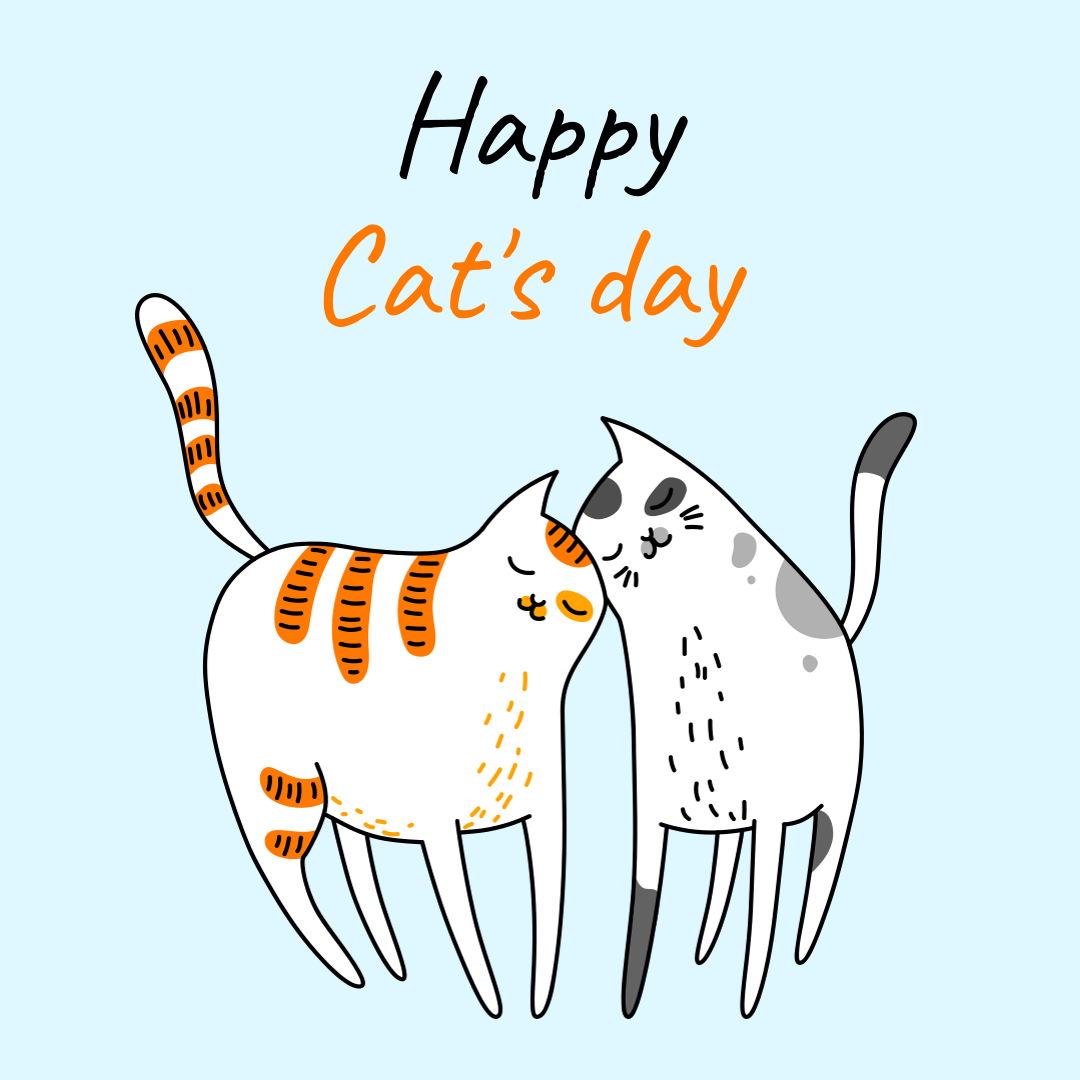 Catgratulations: special collection of frisky graphics for International Cat Day: cat day media template