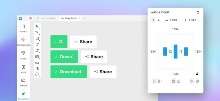 Auto layout in Lunacy explained