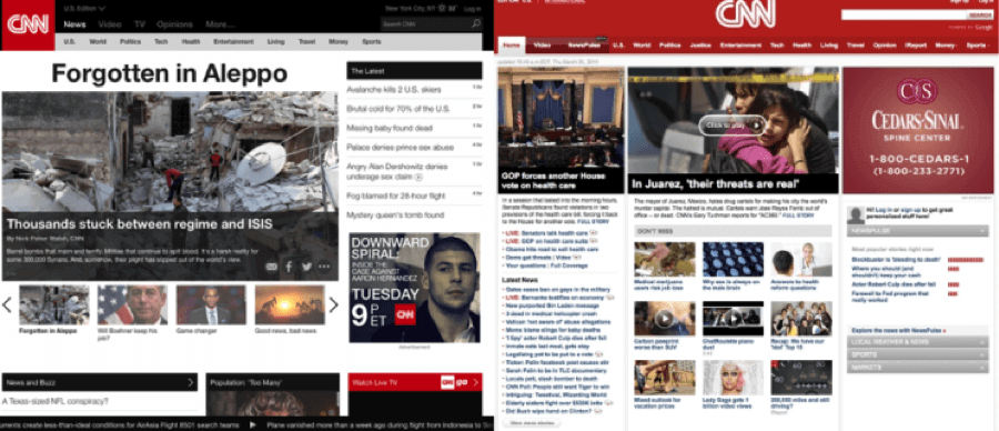 CNN Website After Redesign