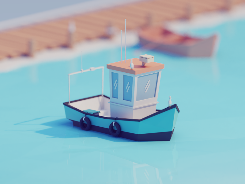 boat digital art isometric illustration