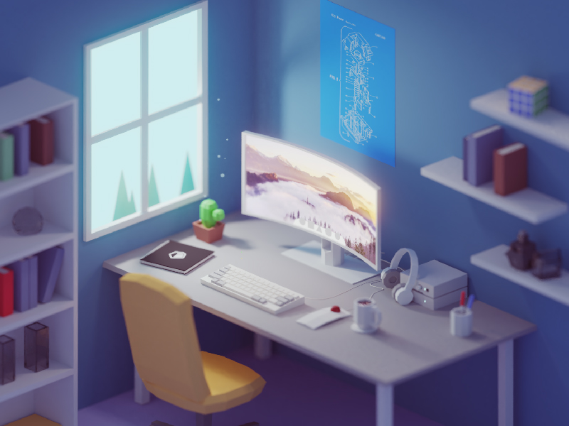 isometric illustration room