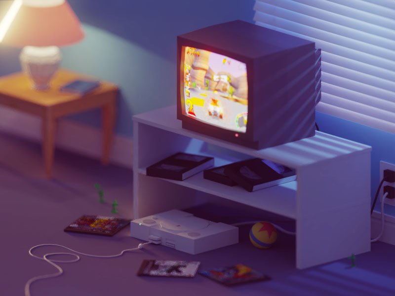 tv playstation isometric illustration