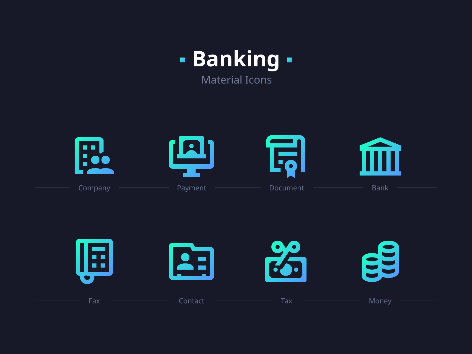 banking icons material design