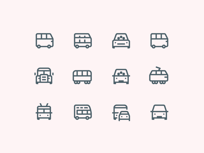 public transport simple small icons