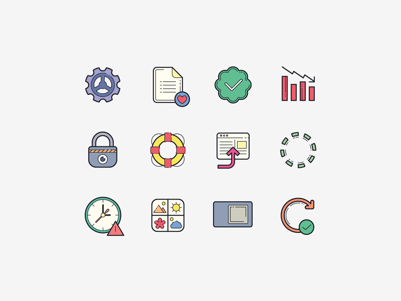 hand drawn popular icons