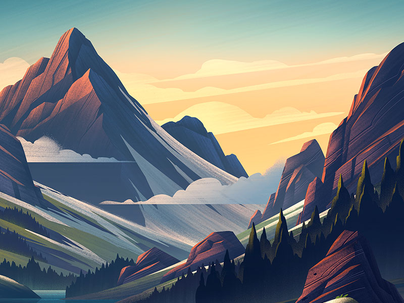 digital illustration nature landscape