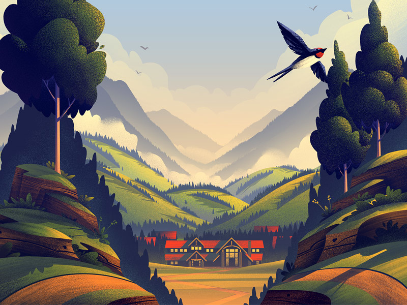 digital illustration nature landscape