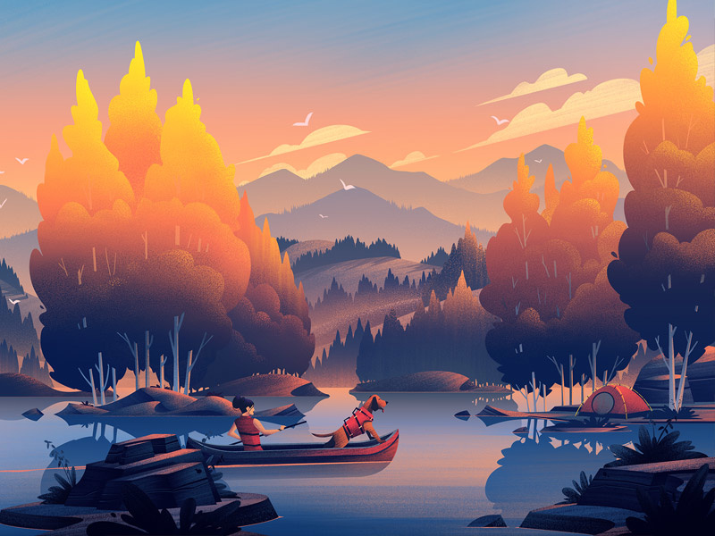 digital illustration nature landscape