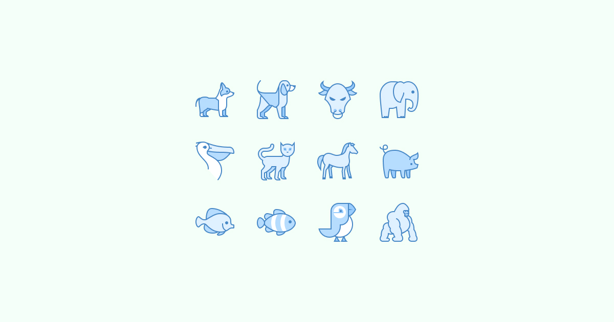 blue-ui animal clipart icons