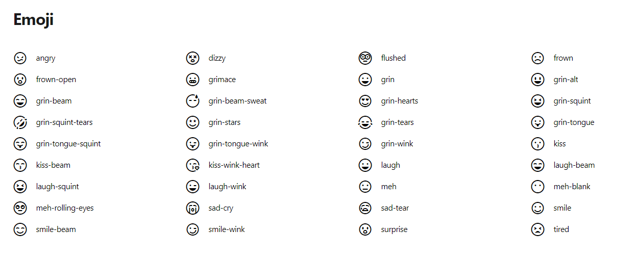 emoji icons line awesome