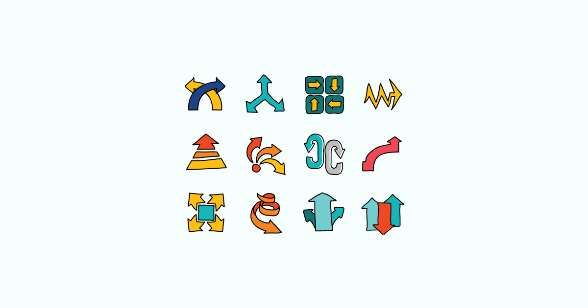 doodle arrow clipart icons