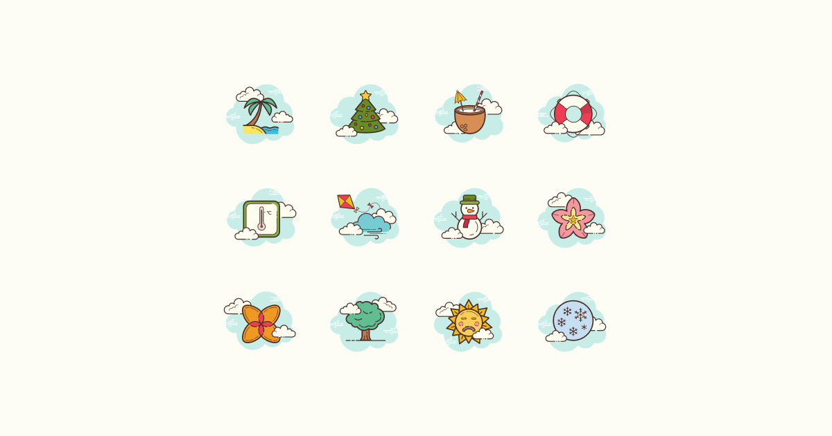 seasons clipart icons