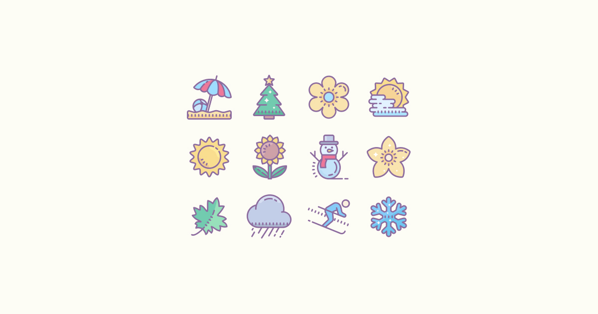 seasons clipart icons