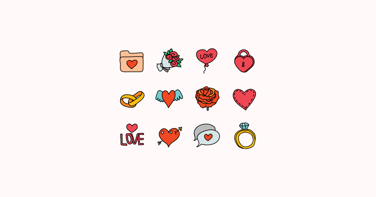 valentine love clipart icons