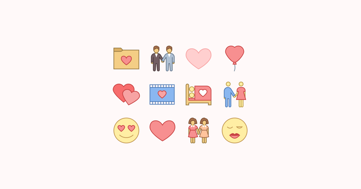 valentine love clipart icons