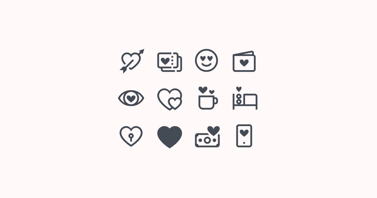 valentine love clipart icons